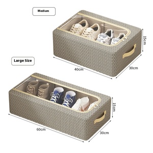 GREENSIDE 1 단 접이식 패브릭 신발 보관함 두꺼운 스틸 프레임 무료 설치 잠금 패턴 신발 조직 - Product Image 6