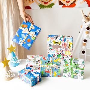 Vente en gros 80g Anniversaire Dessin animé Art Papier de soie 43*300cm Cadeau de luxe Emballage personnalisé Rouleau de papier d'emballage - Product Image 2