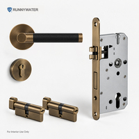 Nouvelle poignée de porte intérieure silencieuse en noyer noir, design classique, poignée à levier vintage en noyer chinois