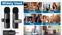 K15 3-in-1 Kabelloses Lavaliermikrofon mit Geräuschunterdrückung, Clip-Ansteckmikrofon für Videoaufnahmen, TikTok Mini-Mikrofon