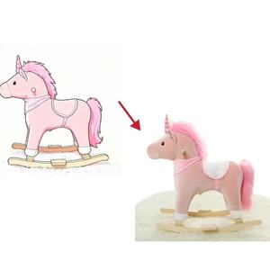 Nuevo estilo logotipo personalizado caballo mecedora tipo interactivo juguetes de peluche bebé reconfortante juguetes de animales de peluche de personaje/<span class=keywords><strong>dibujo</strong></span> - Product Image 1