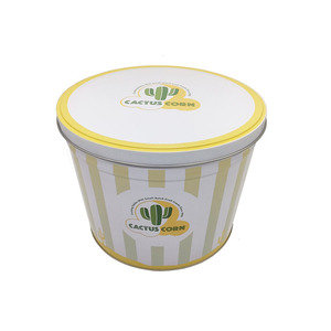 Seau à pop-corn de 2 gallons avec couvercle Seau à pop-corn en métal à impression personnalisée Boîte à pop-corn OED ODM - Product Image 1