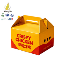 Caja de Cartón Corrugado Personalizada de Grado Alimenticio con Laminación Mate, Portátil, a Prueba de Fugas, para Pollo Frito, Empaque para Llevar, Comida Rápida
