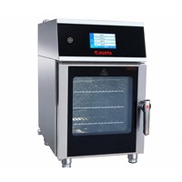 Four combiné JUSTA à écran tactile 4 plateaux avec injection de vapeur et cuisson par convection, en acier inoxydable, pour cuisine commerciale
