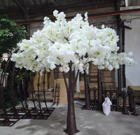 Arbre artificiel durable en fleurs de cerisier, fleurs blanches, arbre en fleurs de cerisier en soie pour la décoration de mariage