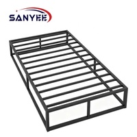 Fabricant d'origine – Cadre de lit simple en métal moderne et durable pour chambre à coucher, appartement, hôtel – Support à lattes en acier de haute qualité – Plateforme