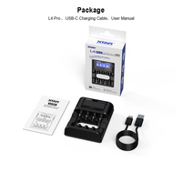 Chargeur de batterie intelligent XTAR L4 Pro, dernière version, 4 emplacements, écran LCD visible, rafraîchissement intelligent, type-C, pour piles AAA AA 1.5V Li-ion 1.2V NI-MH