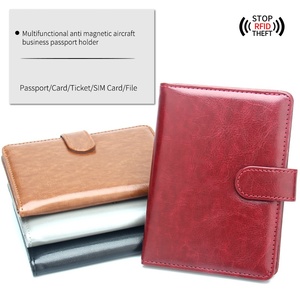 Porta Pasaportes de Cuero PU con Logotipo Personalizado, de Alta Calidad, con Bloqueo RFID y Cierre Magnético para Tarjetas de <span class=keywords><strong>Crédito</strong></span> y de Identificación - Product Image 2