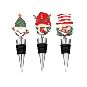 Bouchons de bouteille de vin de Noël en métal, scellants pour bouteilles, décorations de fête de fin d'année, style A B C, design frais et mignon - Product Image 3
