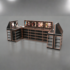 Edgy Luxe Cosmetics Boutique Featuring Tiered Open Shelves, Partial Enclosure Checkout, and Integrated LED Display Shelves - Product Image 6
