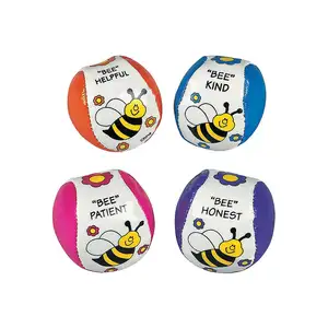 Promozione all'ingrosso della fabbrica PVC PU leather kids adult logo print personalizzato kick ball footbag hacky sack juggling ball