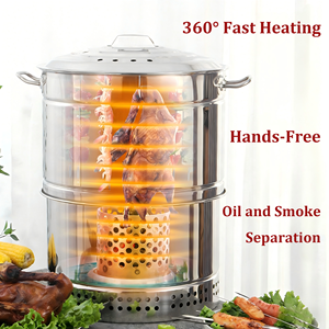 <strong>Charcoal</strong> BBQ Oven with Cooking Hooks Portable Vertical Stainless Steel <strong>Grill</strong> Detachable Smokeless BBQ <strong>Grill</strong> for Indoor/outdoor - Product Image 1