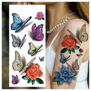 Trasferimento ad acqua finto Sexy tatuaggi farfalla 3d adesivi per decorazione del corpo delle donne - Product Image 3