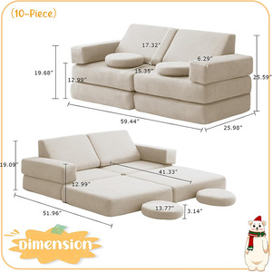 Ensemble de canapés modulaires pour enfants Giving Tree, siège en mousse avec accoudoirs pour enfants de 3 ans et plus - Product Image 5