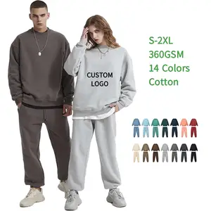 Kustom Mens Hoodies Sweatshirt Keringat Celana Set Kapas 2 Buah Plain Sweatshirt Jogger Mengatur Unisex Kaus dan Celana Set