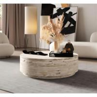 Table basse réglable industrielle en ciment rond moderne Mobilier de salon naturel