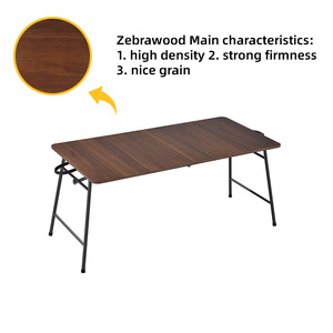 <span class=keywords><strong>Table</strong></span> de pique-nique pliante pour le <span class=keywords><strong>camping</strong></span> et la maison, avec plateau en bois massif et pieds en acier métallique pour l'extérieur - Product Image 2