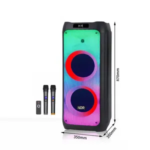 NDR1610 Hochleistungs-10-Zoll kabelloser Bluetooth Party-Karaoke-Sprechkolben-Lautsprecher mit Mikrofon farbenfrohes LED-Licht-Bühnen-DJ-Lautsprecher