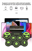Fournitures d'usine, batterie acoustique à neuf clés en silicone vert, batterie acoustique, kit de batterie électronique pour débutants