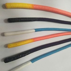 Custom <b>Black</b> Drawstring with Coated Finish 100% Polyester Silicone Dipped Tips Drawcord for Pants Garments Bags Home Textiles - Product Image 1