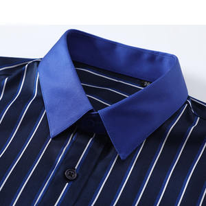 Formale Business-gestreifte Kontrast manschette und Kragen hemden für Herren von höchster Qualität - Product Image 3