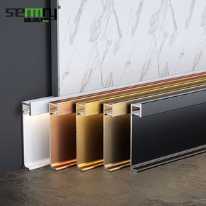 Newest Customized Aluminum Black Skirting Board Skirting Profiles With Led Lights