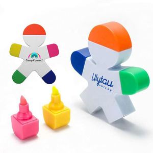 Cartoon Five-Color Mini Oblique Brush Tip Highlighter Set Cute Plastic Human Shape School-Use Promotional Gifts for <b>Kids</b> - Product Image 1