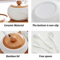 Set kaleng bumbu desain baru sesuai pesanan, toples bumbu dapur keramik wadah bumbu
