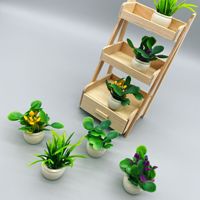 Model Tanaman Mini Rumah Boneka Plastik 3CM X 2.5CM Simulasi Bunga Jadi Kecil Bunga Rontok
