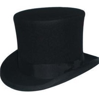 Chapeau haut de forme vintage rétro pour hommes, chapeaux de magie, chapeaux en laine, chapeau de chapeur fou, chapeau haut de forme à bord étroit