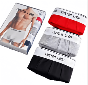 <span class=keywords><strong>Boxer</strong></span> in Cotone Senza Cuciture con Etichetta Privata, Sostenibili, Traspiranti, Elastici, con Design Stampato a Lettere, Intimo Maschile per Adulti - Product Image 1