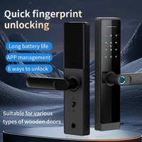 Cerradura Inteligente para Puerta de Aleación con Huella Dactilar, Control por Aplicación, RFID y Almacenamiento en la Nube para Uso Doméstico en Puertas de Madera, Acero y Acero Inoxidable