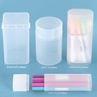 Porte-stylos en plastique translucide personnalisé SUNSHING, organiseur de crayons de bureau, étui pour marqueurs, boîte à crayons, conteneur de rangement pour pinceaux de maquillage