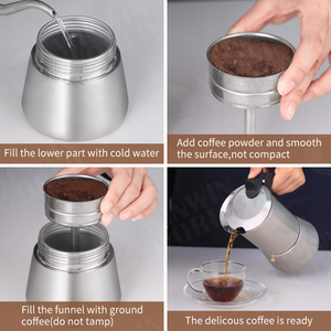 Factory Food-Grade Stainless Steel Moka Pot Safety Valve LFGB Certified <strong>Espress</strong> Coffee Maker for European Market - Product Image 5
