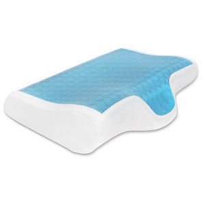 Gel pendingin busa memori bantal leher serviks ergonomis, Gel pendingin desain kontur penyangga lengkung atas perut belakang samping - Product Image 1