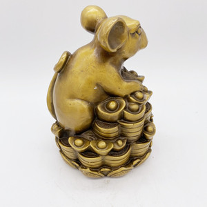 Regalo di compleanno all'ingrosso feng shui zodiaco rame bronzo ottone ratto statua per buona fortuna - Product Image 4