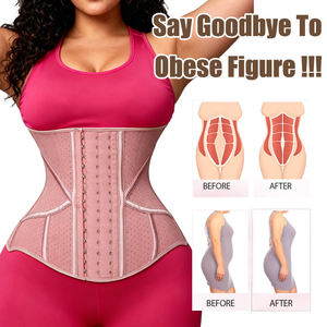 Ceinture de maintien de la taille en latex avec 19 baleines en acier Langqin # 3533 - Corset gainant élastique long pour femme, contrôle du ventre - Product Image 5
