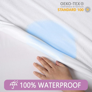 Không gây dị ứng thoáng khí không ồn ào được trang bị tấm có thể giặt nệm Bìa 100% không thấm nước nệm bảo vệ - Product Image 3
