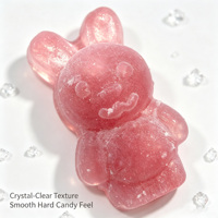 Halal roze cartoon konijntje Kohakutou amber harde snoepjes met frosted buitenkant kindersnack feestdecoratie snoepgoed detailhandel groothandel