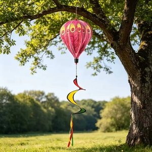 Girador de Viento con Forma de Globo Aerostático de Girasol, Decoración Colgante 3D para Jardín, Arte de Jardín Impermeable de PVC, Adorno para Exteriores, Twister Grande de 125 cm - Product Image 4