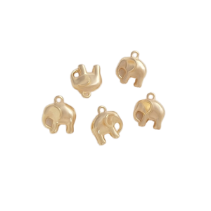 Dijes de Elefante Chapados en Oro, Aleación de Zinc, Lindos Colgantes de Animales, Joyería Unisex, Dije de Regalo - Product Image 1