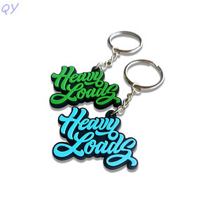 QY Custom Silicone Rubber Keychain PVC diy pendant <b>Key</b> <b>Ring</b> Embossed Logo Luggage Tag Souvenir - Product Image 2