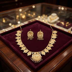 Wholesale Fashion 14K 18K 24K Gold Plated Jewelry, Forming Jewelry Set, Floral Design Indian Jewelry, Brass Gold Filled Jewelry. - Product Image 1
