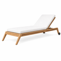 Chaise longue d'extérieur en teck massif réglable pour piscine, mobilier de terrasse pour hôtel et complexe hôtelier