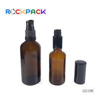 Flacons compte-gouttes d'huile essentielle en verre ambré de 50ml 100ml avec couvercle