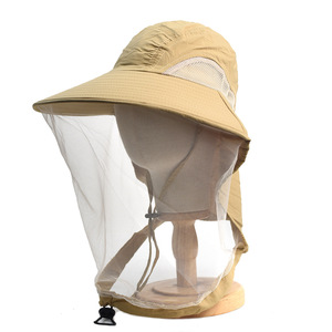 Pêche crème solaire chapeau été hommes femmes UV ombre pêcheur chapeau moustique <span class=keywords><strong>filet</strong></span> gaze masque alpinisme étanche chapeau <span class=keywords><strong>de</strong></span> soleil - Product Image 3