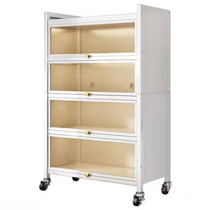 家庭用スチールキッチンキャビネット金属2/3/4/5床キッチン収納キャビネット金属アイテム食器キッチン用品キャビネット - Product Image 1