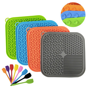 Silicone Lick Mat for Dogs and <b>Cats</b> Licking Pads Pet Slower <b>Feeder</b> Anxiety Relief Bathing Grooming Training Calming Mat - Product Image 1