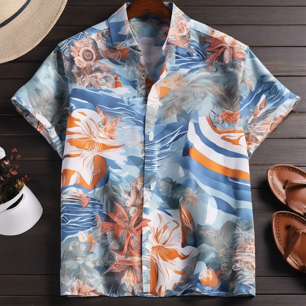 남성 반소매 여름 열대 하와이 비치웨어 캐주얼 꽃 셔츠 남성용 빠른 건조 승화 셔츠