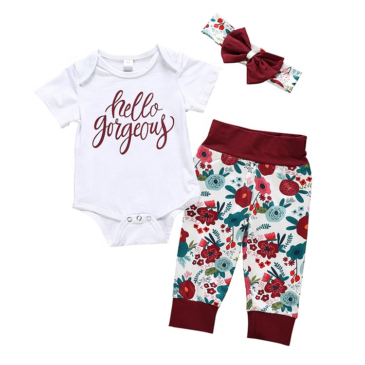 хлопка с рисунком треугольника; Одежда с короткими рукавами; Летний комплект для новорожденных